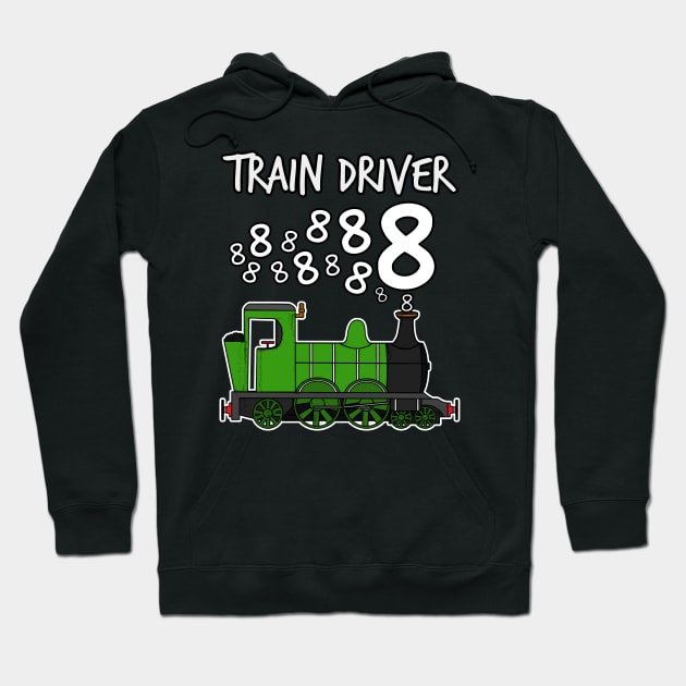 Train Driver 8 Year Old Kids Steam Engine Hoodie by doodlerob